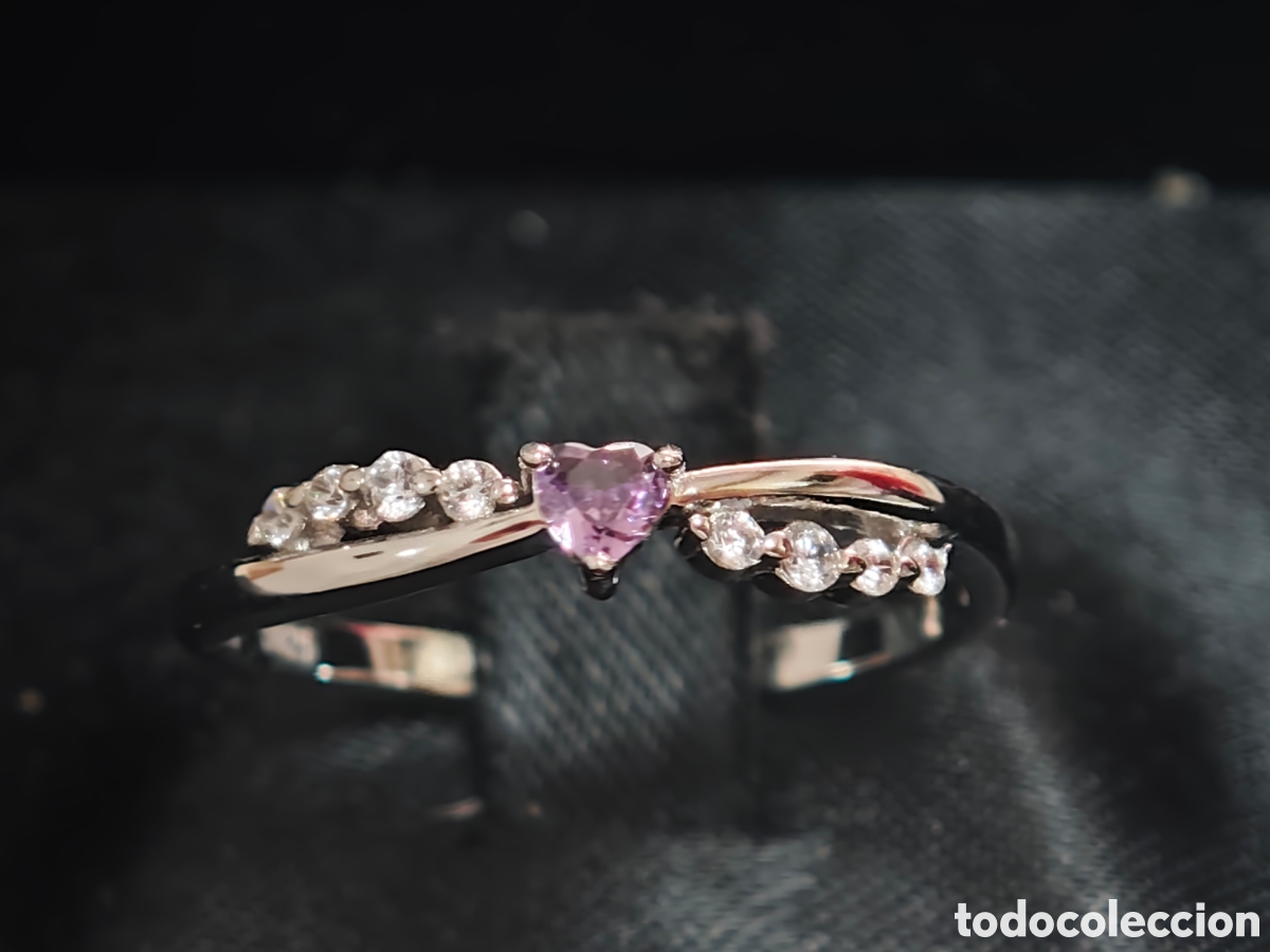 Joyeria: Anillo en plata de ley con amatista y circonitas - Foto 3