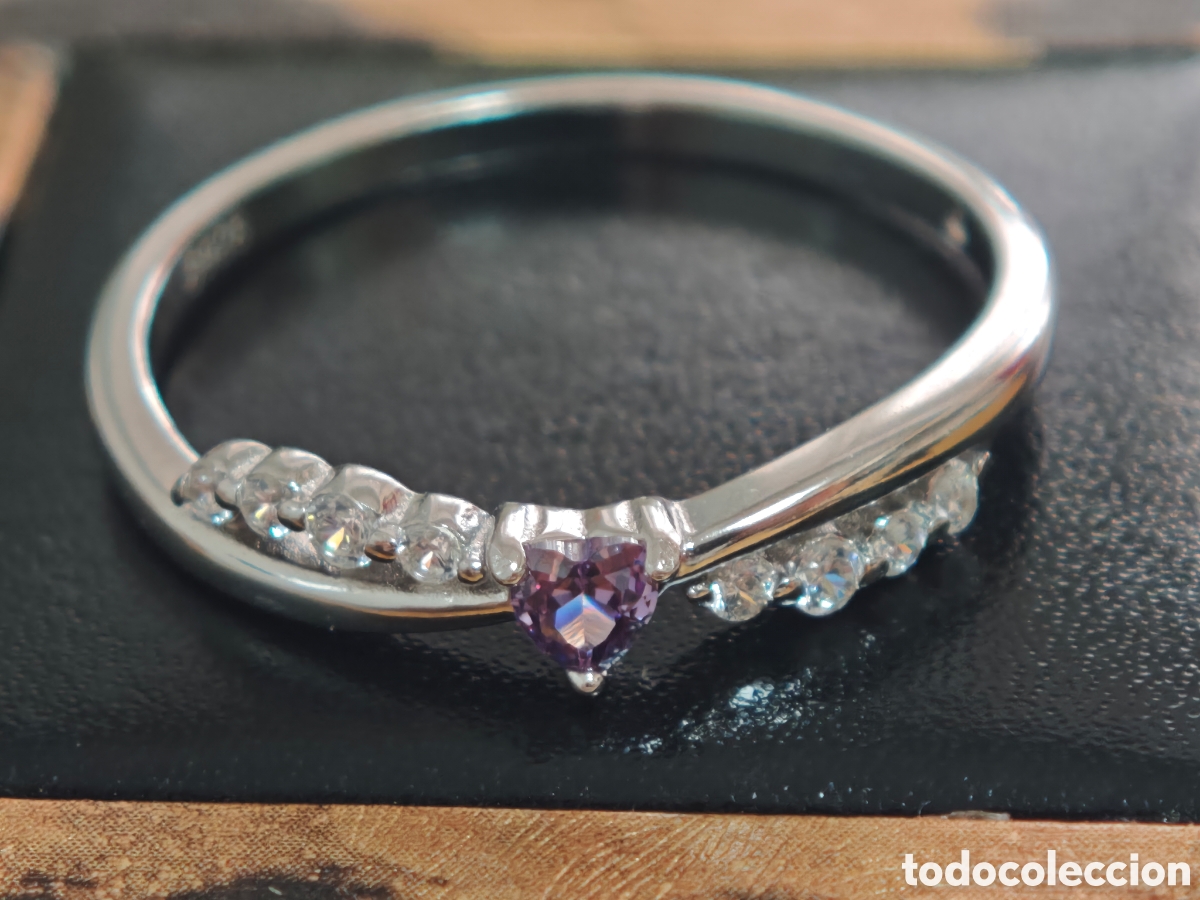 Joyeria: Anillo en plata de ley con amatista y circonitas - Foto 5