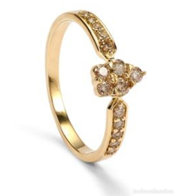 Joyeria: anillo en oro con brillantes color champan - Foto 1