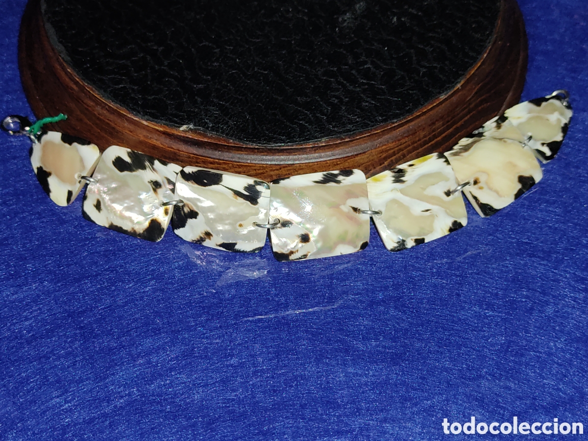 Joyeria: Pulsera de piezas de n&aacute;car.Vintage. - Foto 3
