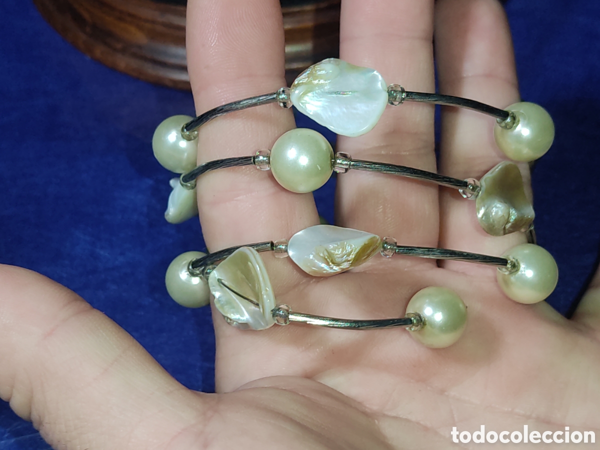 Joyeria: Pulsera de perlas y n&aacute;car.Vintage. - Foto 2