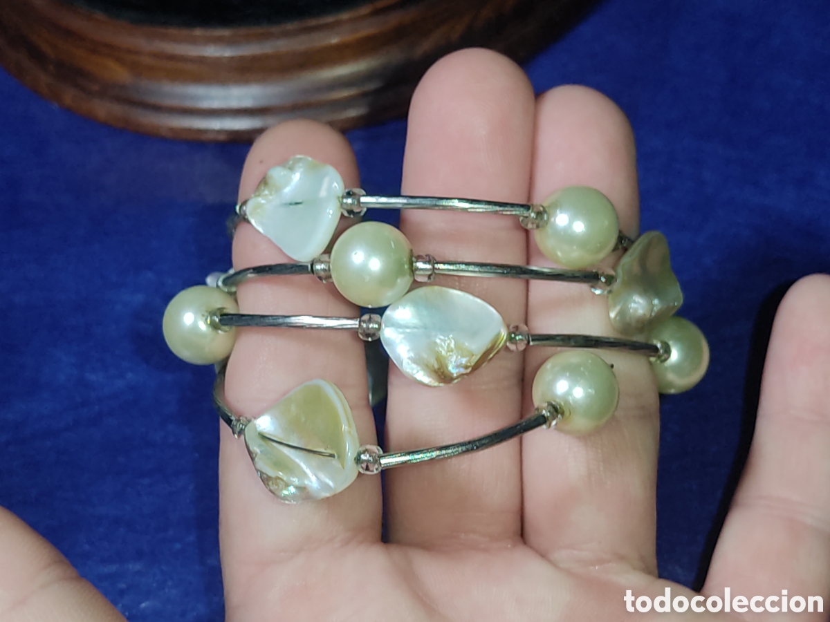 Joyeria: Pulsera de perlas y n&aacute;car.Vintage. - Foto 3