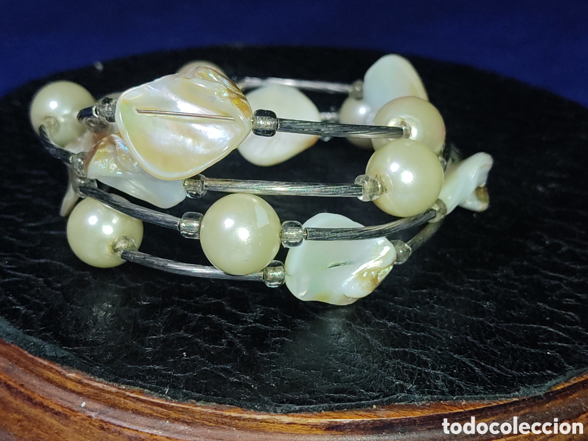 Joyeria: Pulsera de perlas y n&aacute;car.Vintage. - Foto 4