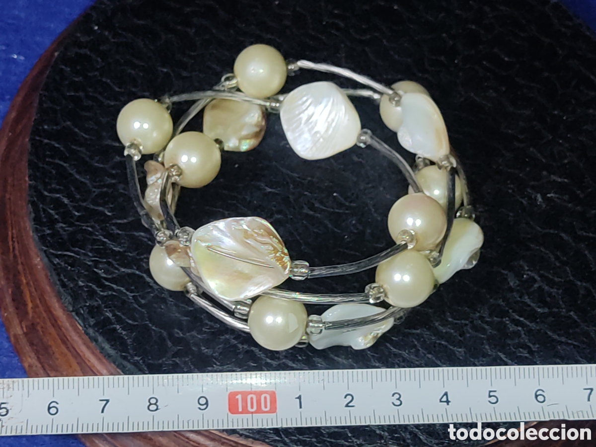 Joyeria: Pulsera de perlas y n&aacute;car.Vintage. - Foto 5