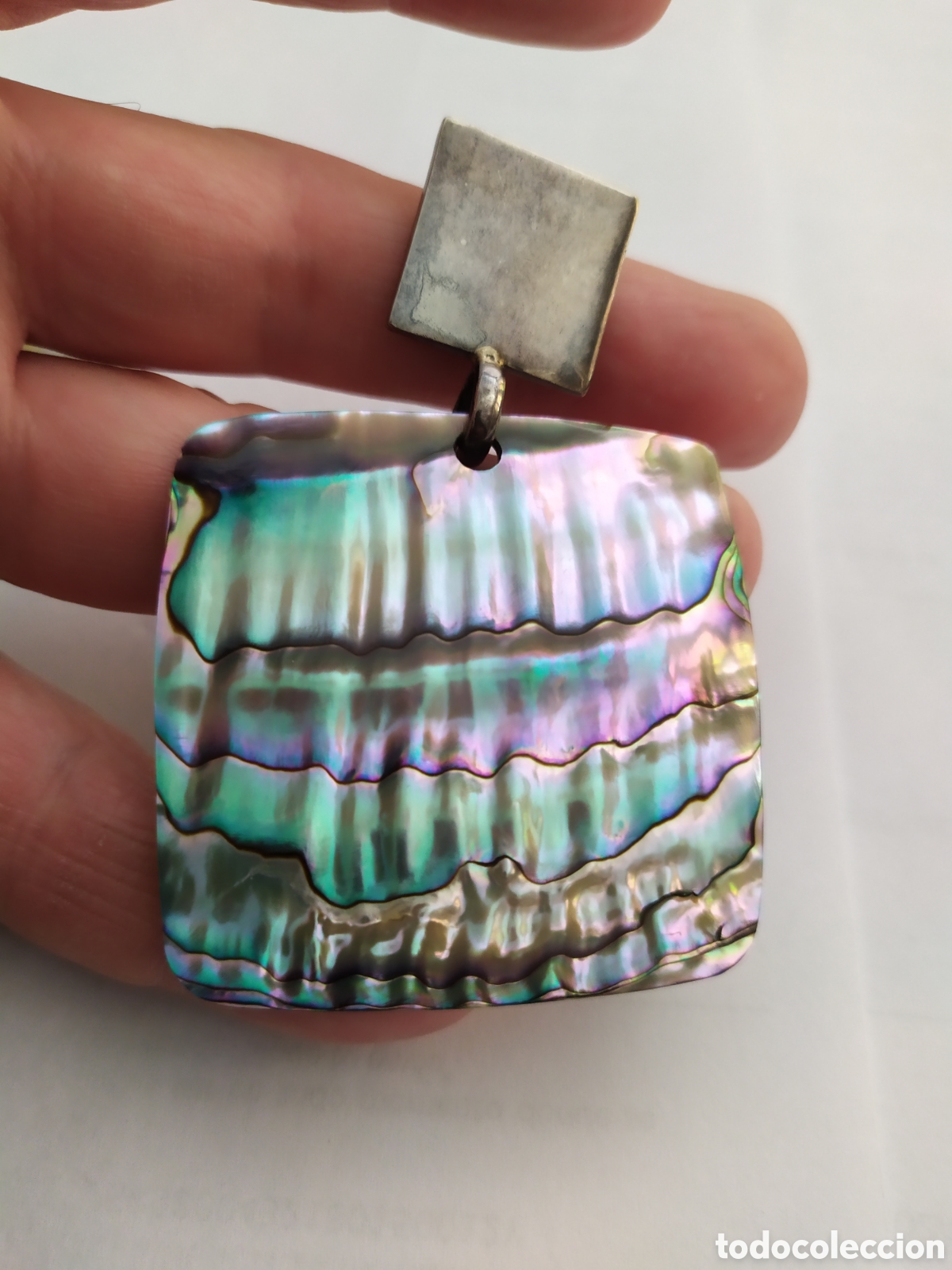 Joyeria: Precioso colgate de plata contrastada y concha de aliotis. - Foto 3