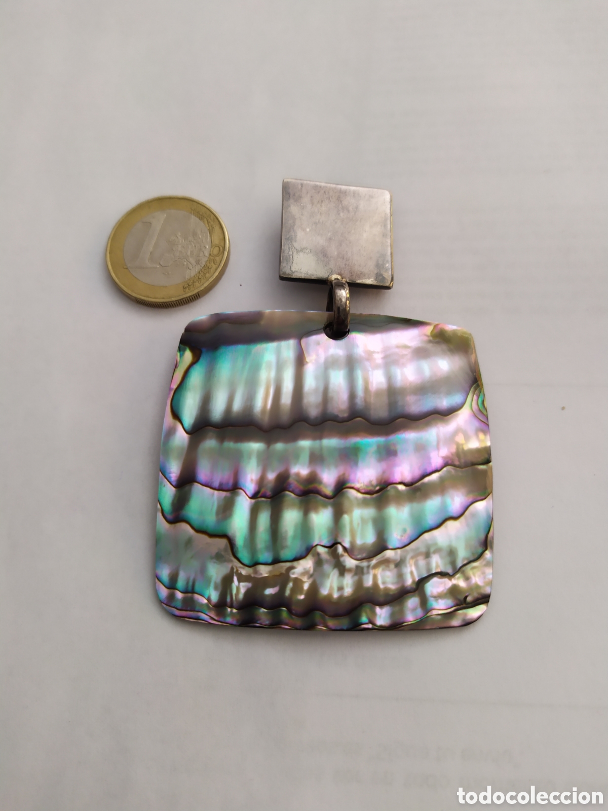 Joyeria: Precioso colgate de plata contrastada y concha de aliotis. - Foto 1