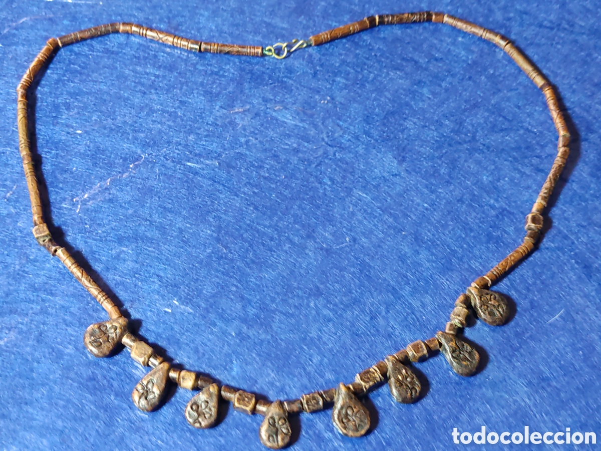 Joyeria: Collar de madera con tallado.Vintage. - Foto 3