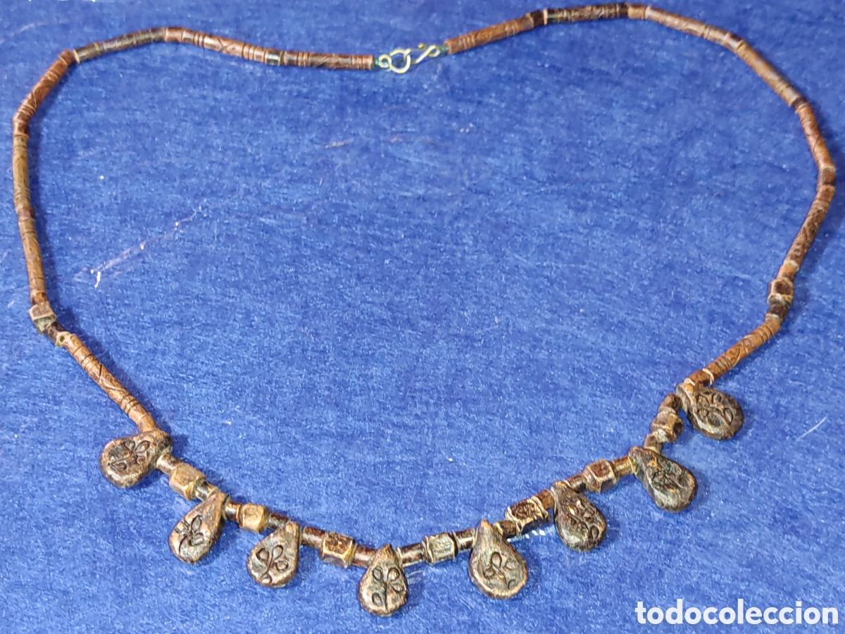 Joyeria: Collar de madera con tallado.Vintage. - Foto 4