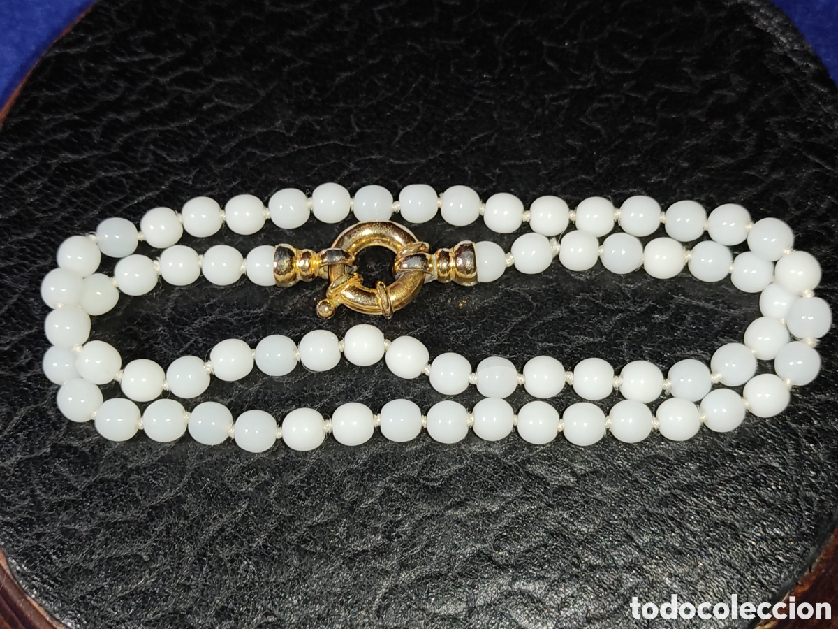 Joyeria: Collar de opalina blanca.Vintage. - Foto 3