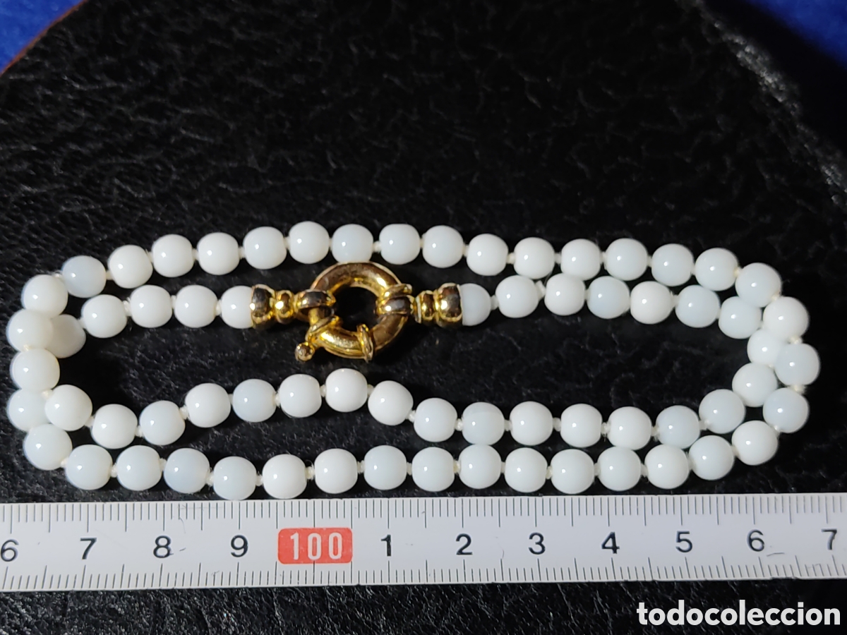 Joyeria: Collar de opalina blanca.Vintage. - Foto 4