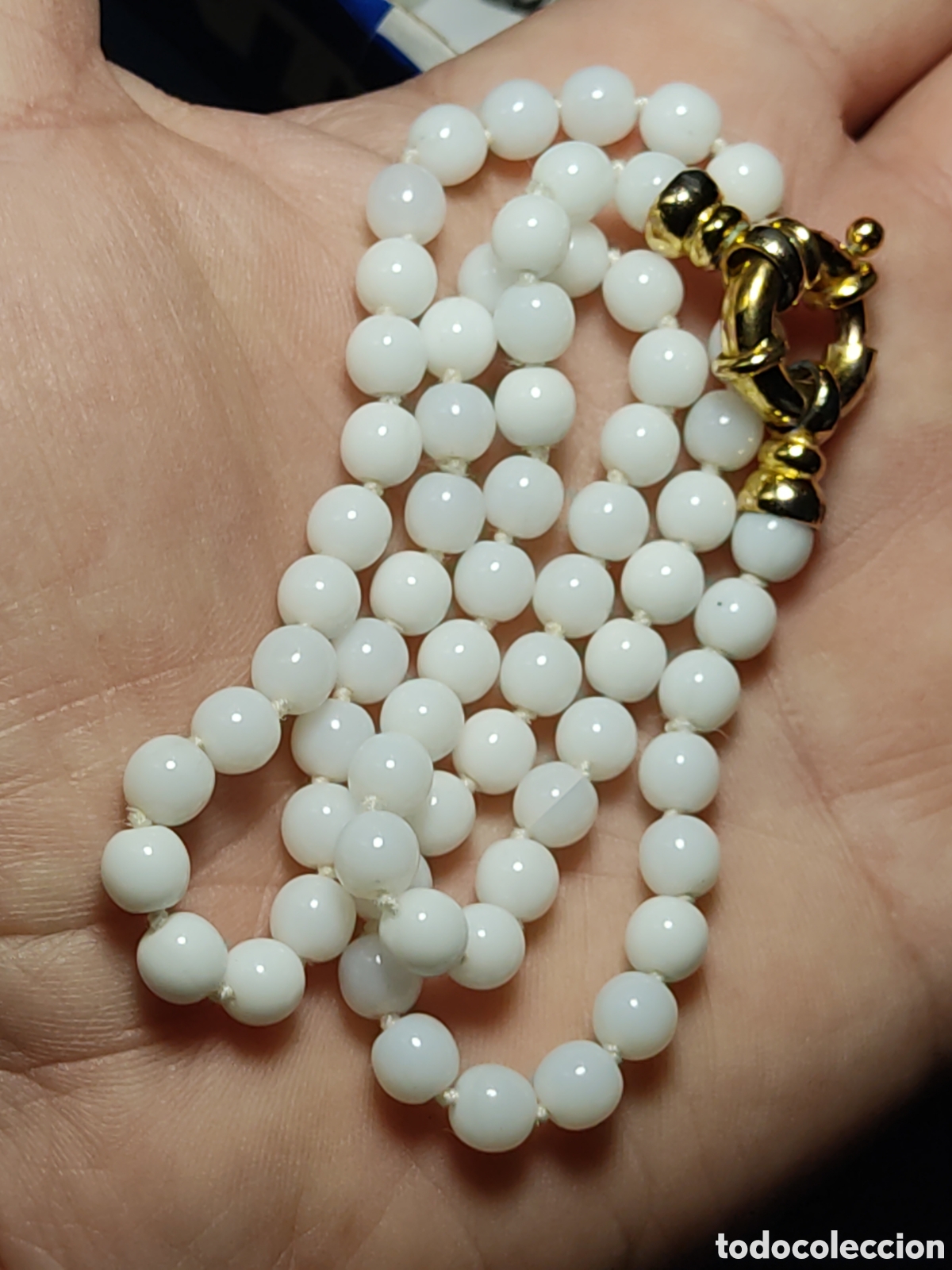 Joyeria: Collar de opalina blanca.Vintage. - Foto 5