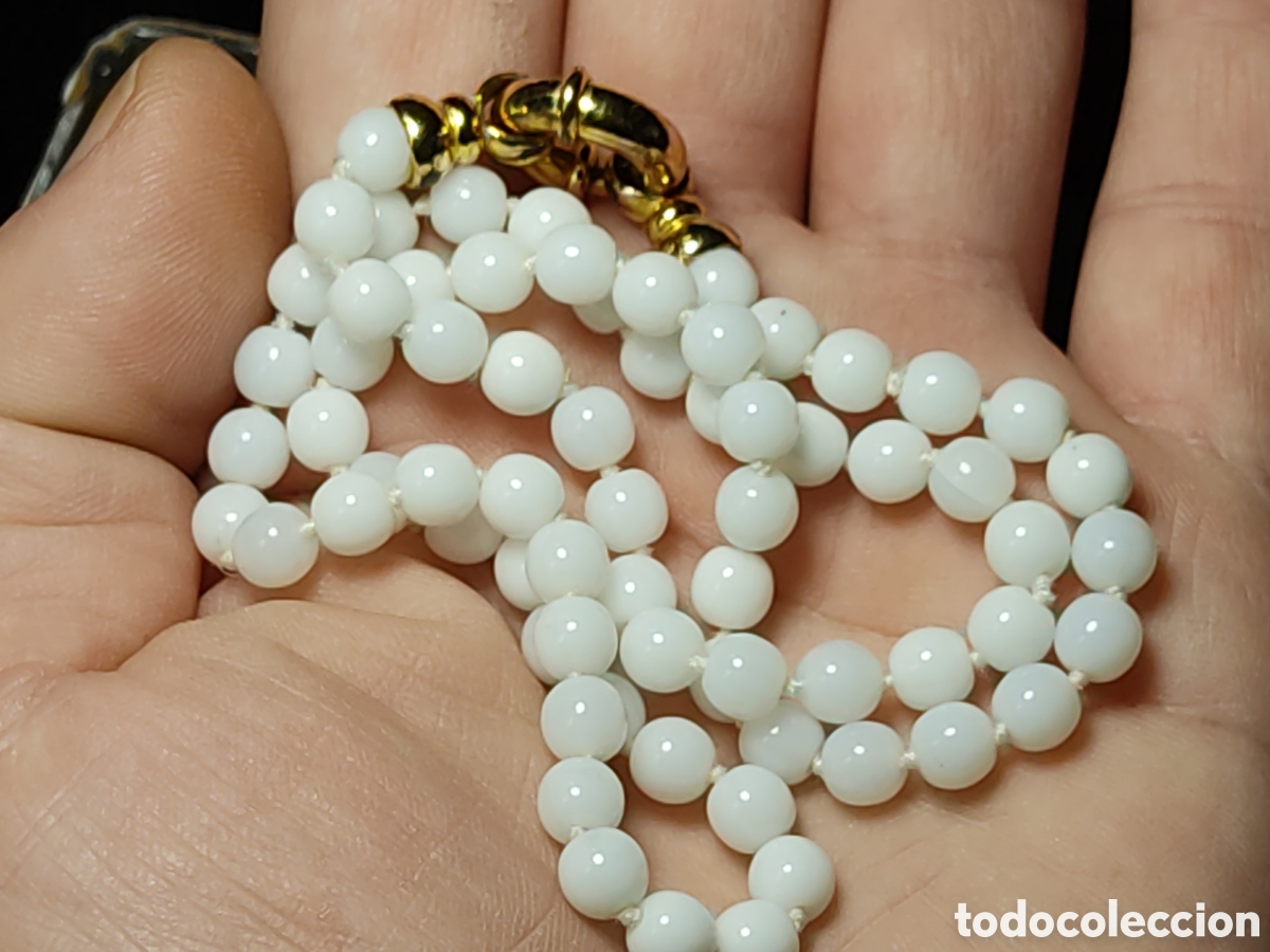 Joyeria: Collar de opalina blanca.Vintage. - Foto 6
