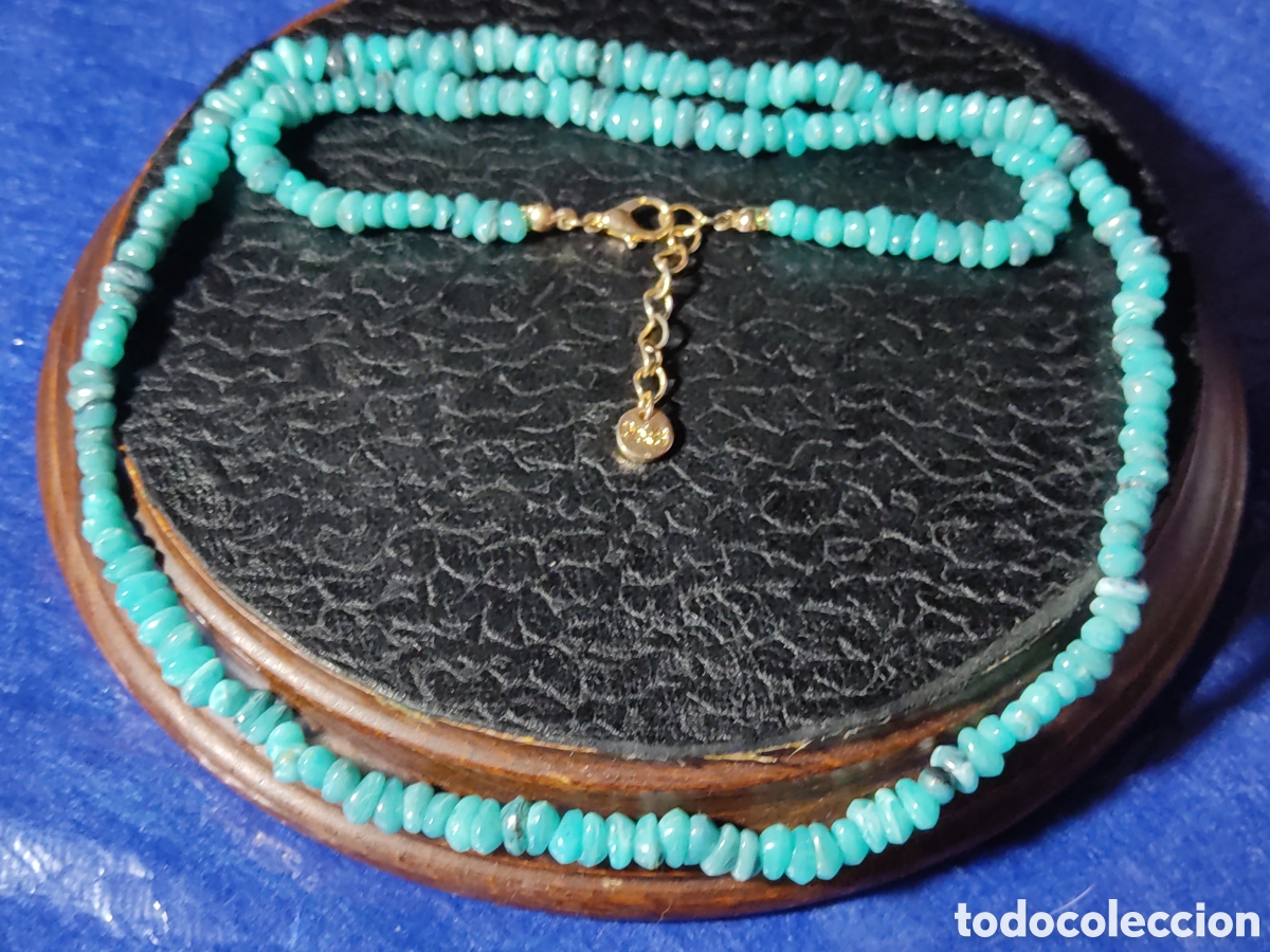 Joyeria: Collar de pasta azul turquesa.Vintage. - Foto 2