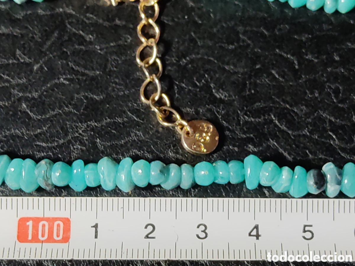 Joyeria: Collar de pasta azul turquesa.Vintage. - Foto 3