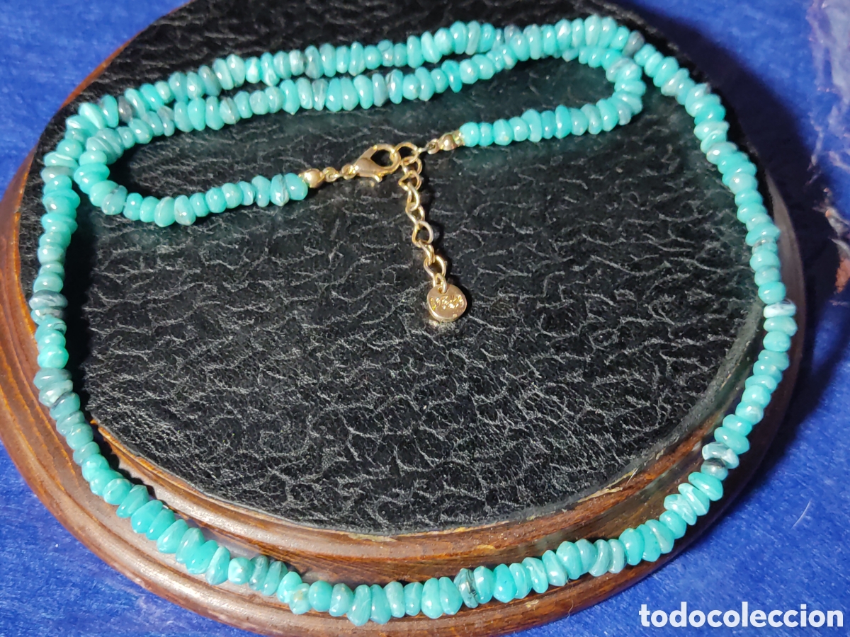 Joyeria: Collar de pasta azul turquesa.Vintage. - Foto 1