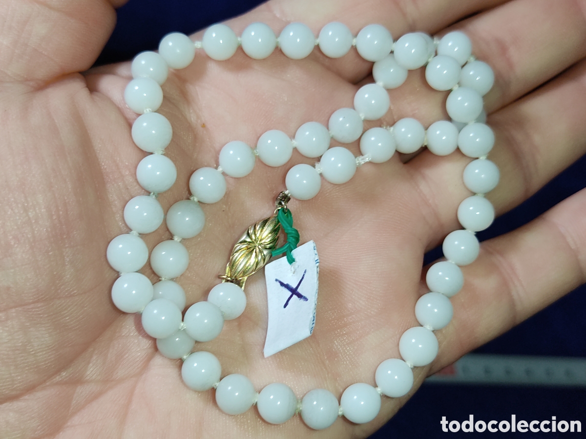 Joyeria: Collar de opalina blanca.Vintage. *X* - Foto 5