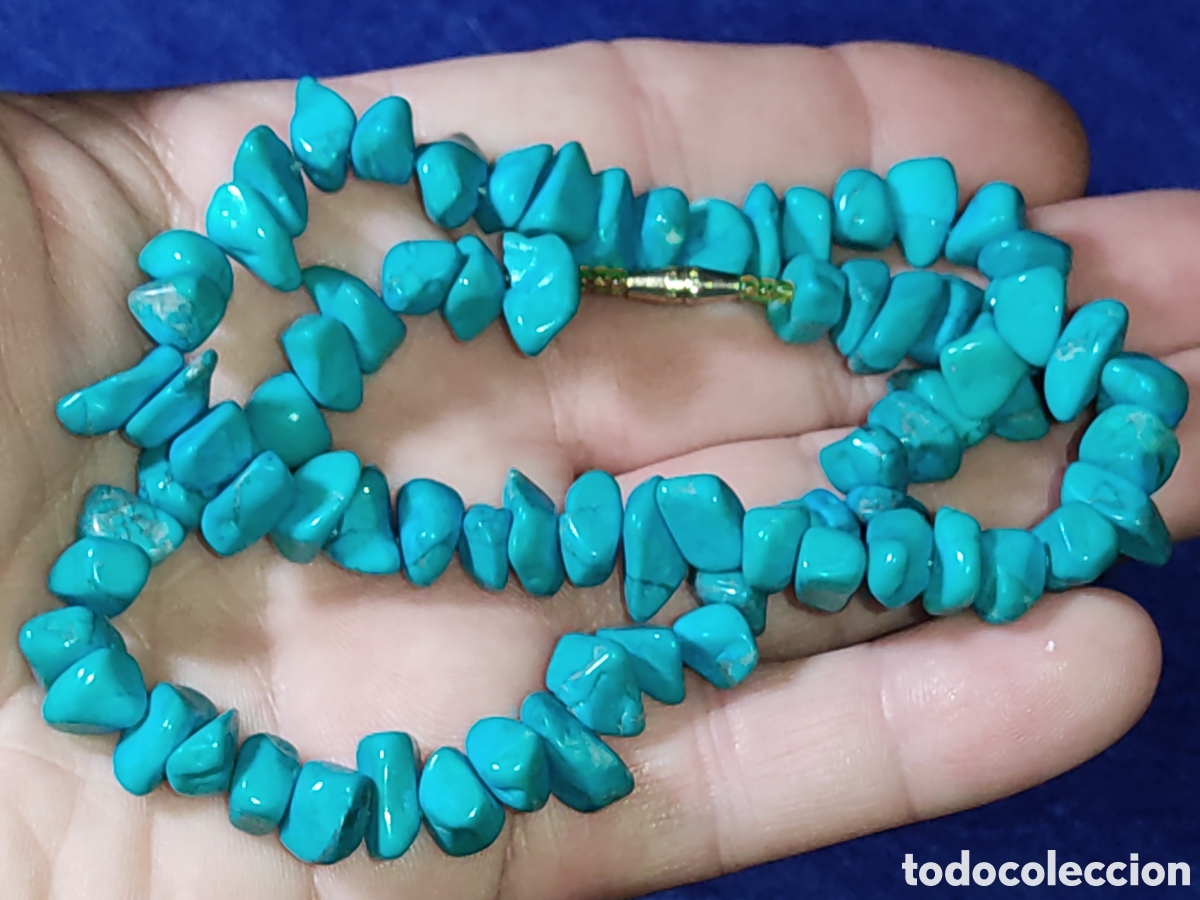 Joyeria: Collar de piedras turquesa.Vintage. - Foto 4