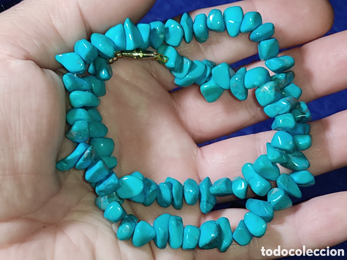 Joyeria: Collar de piedras turquesa.Vintage. - Foto 5