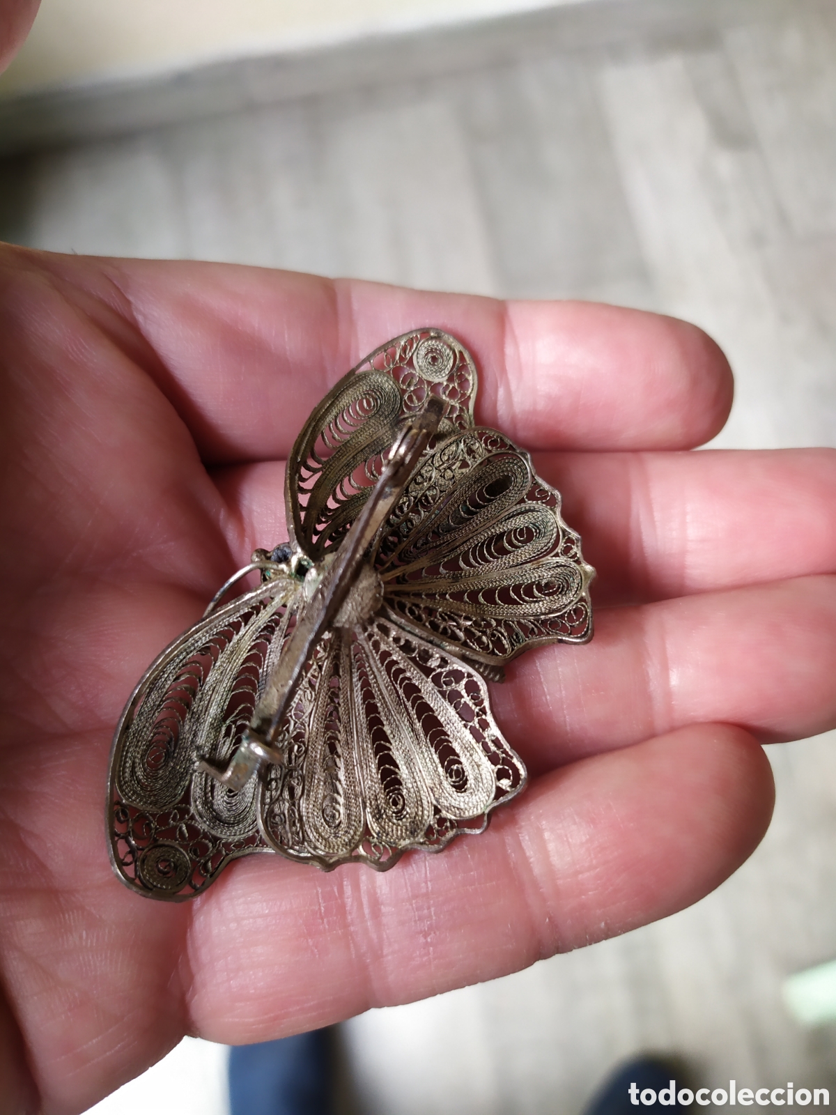 Joyeria: Mariposa broche de filigrana de plata. - Foto 2