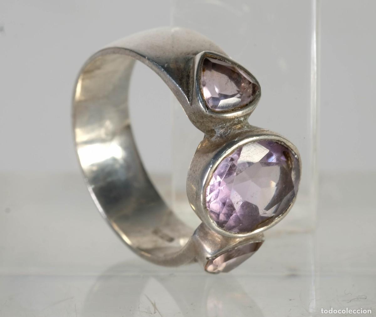 Joyeria: Anillo en plata 925 con amatista/cristal - Foto 1