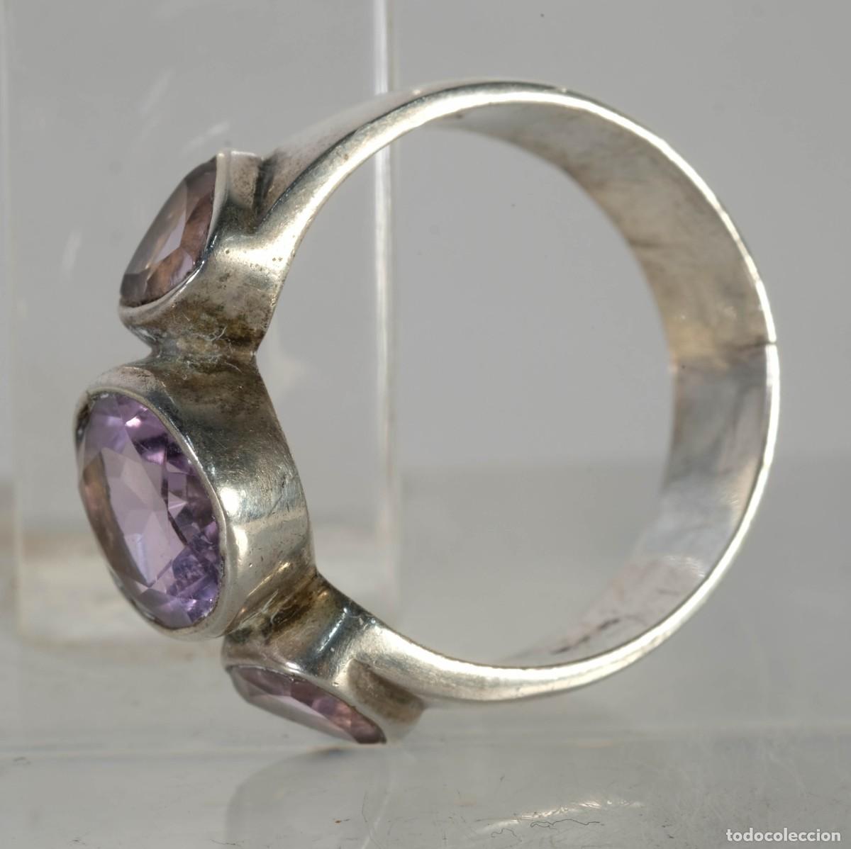 Joyeria: Anillo en plata 925 con amatista/cristal - Foto 2