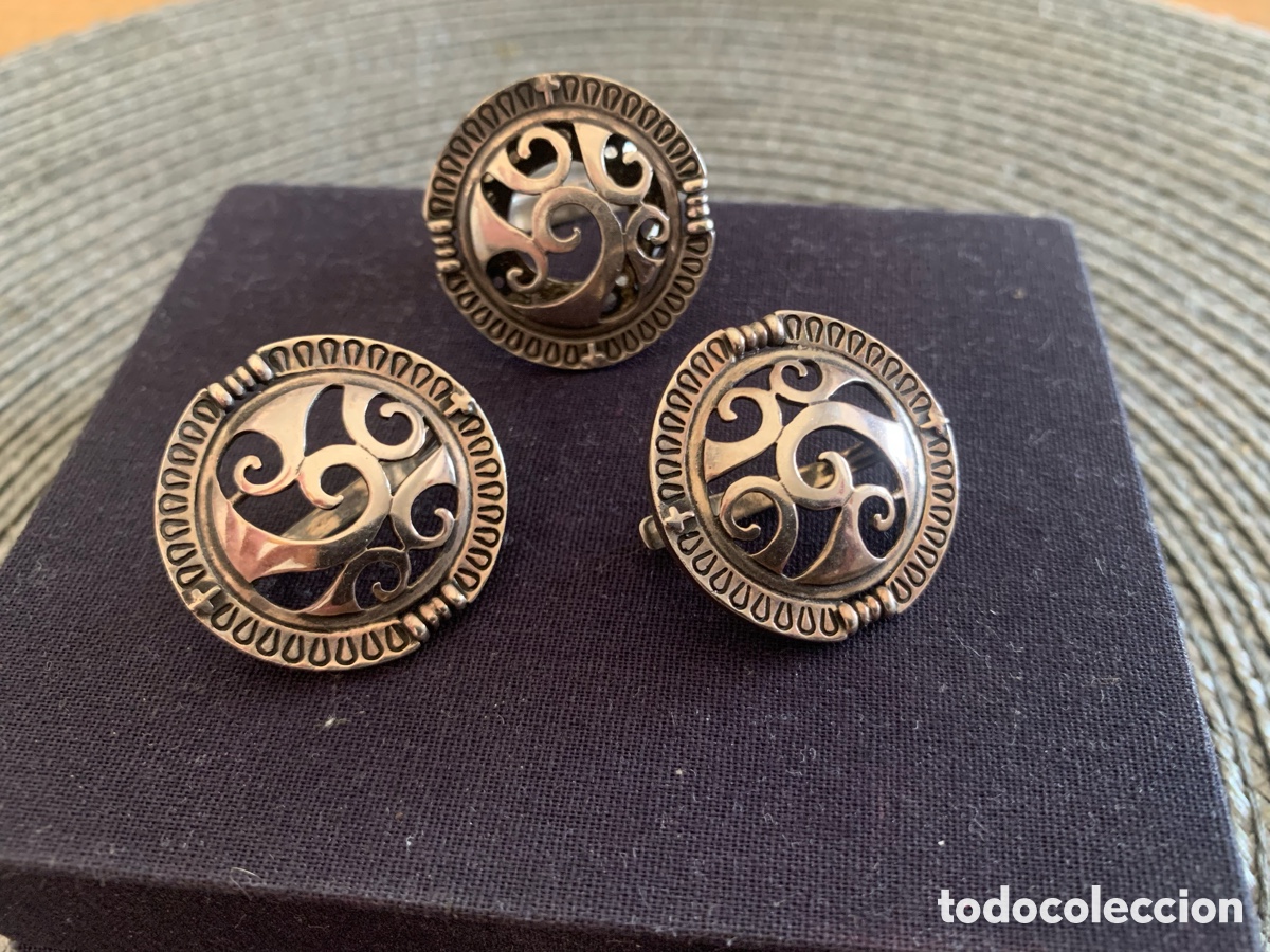 Joyeria: Pendientes y anillo antiguos griegos plata - Foto 1