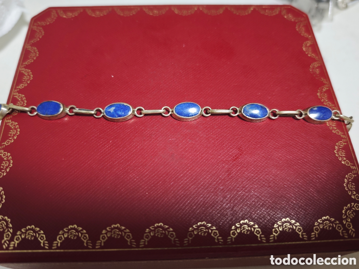 Joyeria: Pulsera de plata de ley y lapiszuli la natural - Foto 3