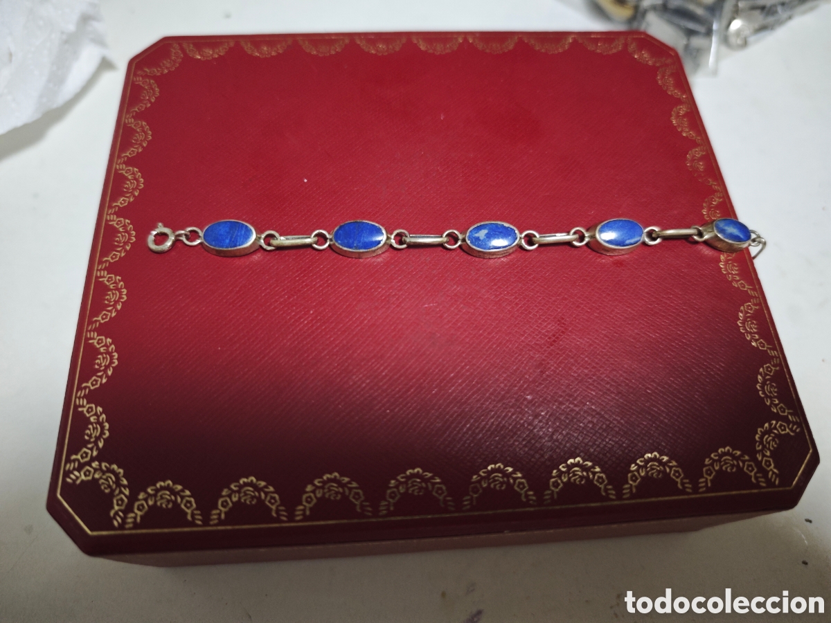 Joyeria: Pulsera de plata de ley y lapiszuli la natural - Foto 5