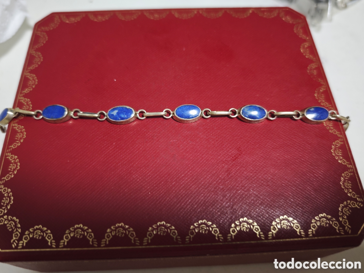 Joyeria: Pulsera de plata de ley y lapiszuli la natural - Foto 1