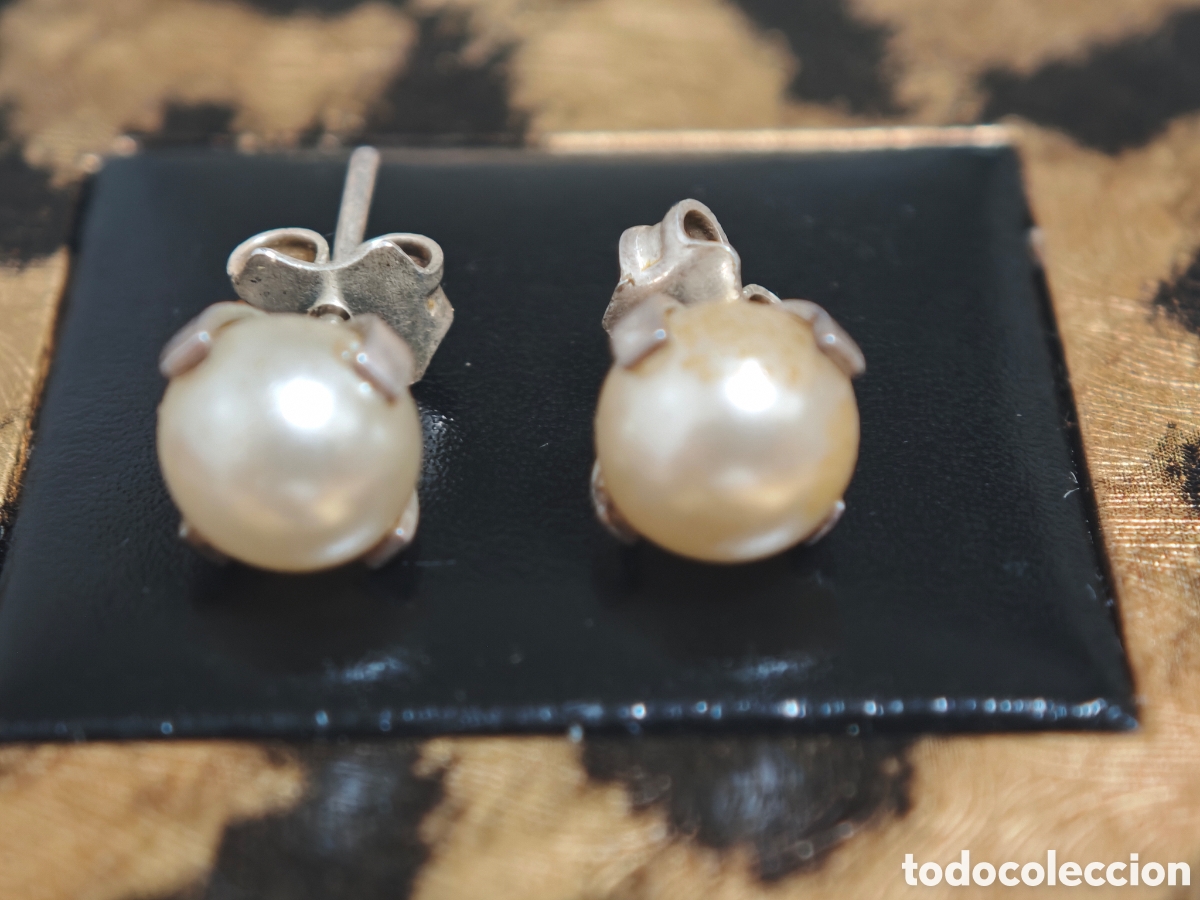 Joyeria: Pendientes de plata de ley y perlas - Foto 1