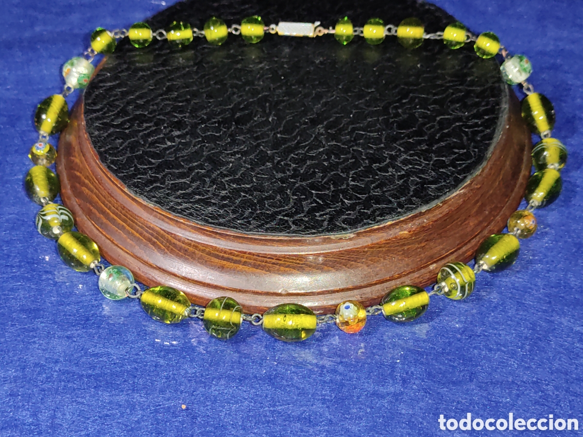 Joyeria: Collar de cristal de Murano verde.Vintagr. - Foto 2