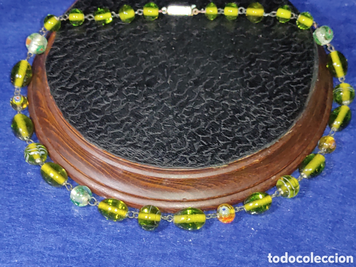 Joyeria: Collar de cristal de Murano verde.Vintagr. - Foto 1