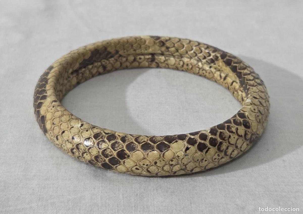 Joyeria: Pulsera rigida brazalete en piel de serpiente - Foto 3