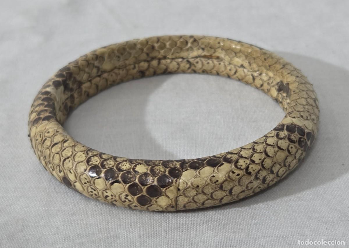 Joyeria: Pulsera rigida brazalete en piel de serpiente - Foto 5
