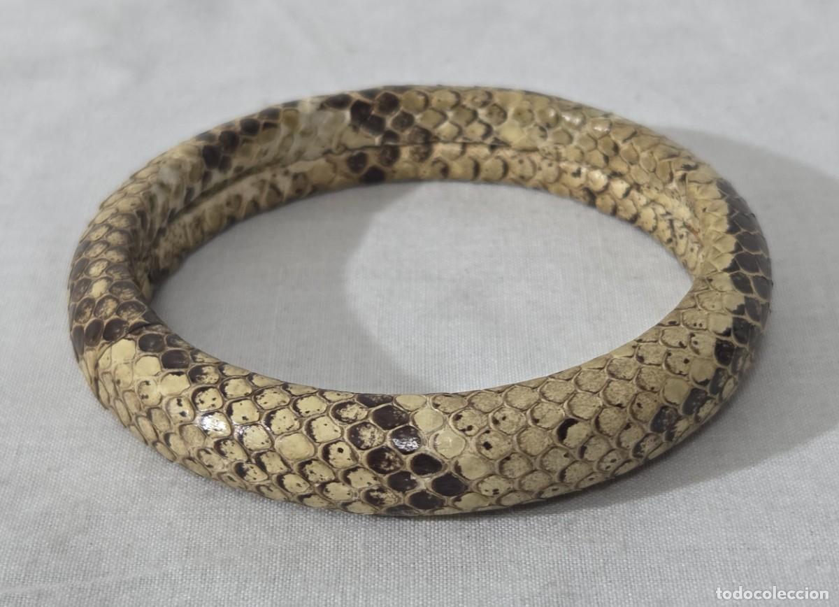 Joyeria: Pulsera rigida brazalete en piel de serpiente - Foto 6