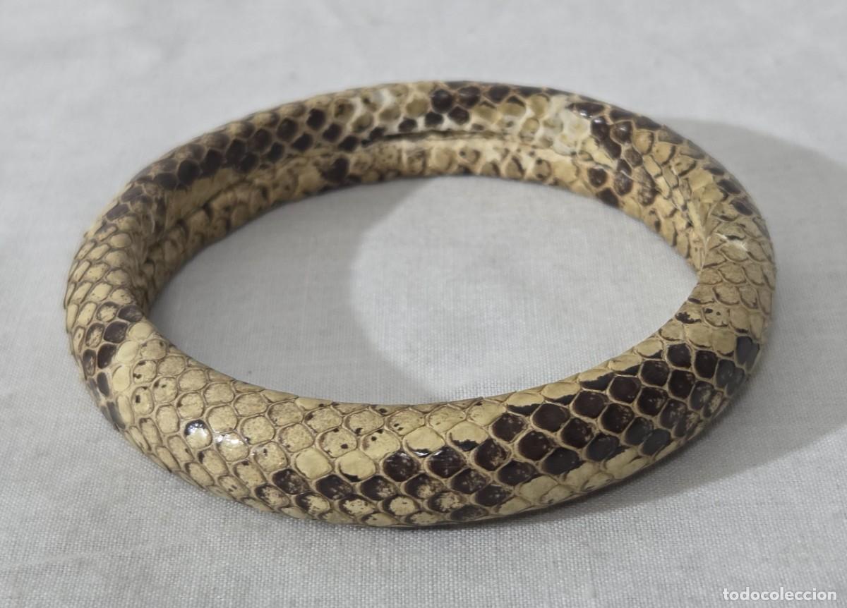 Joyeria: Pulsera rigida brazalete en piel de serpiente - Foto 7