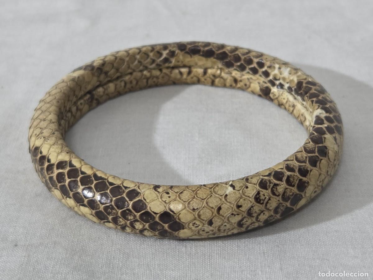 Joyeria: Pulsera rigida brazalete en piel de serpiente - Foto 8