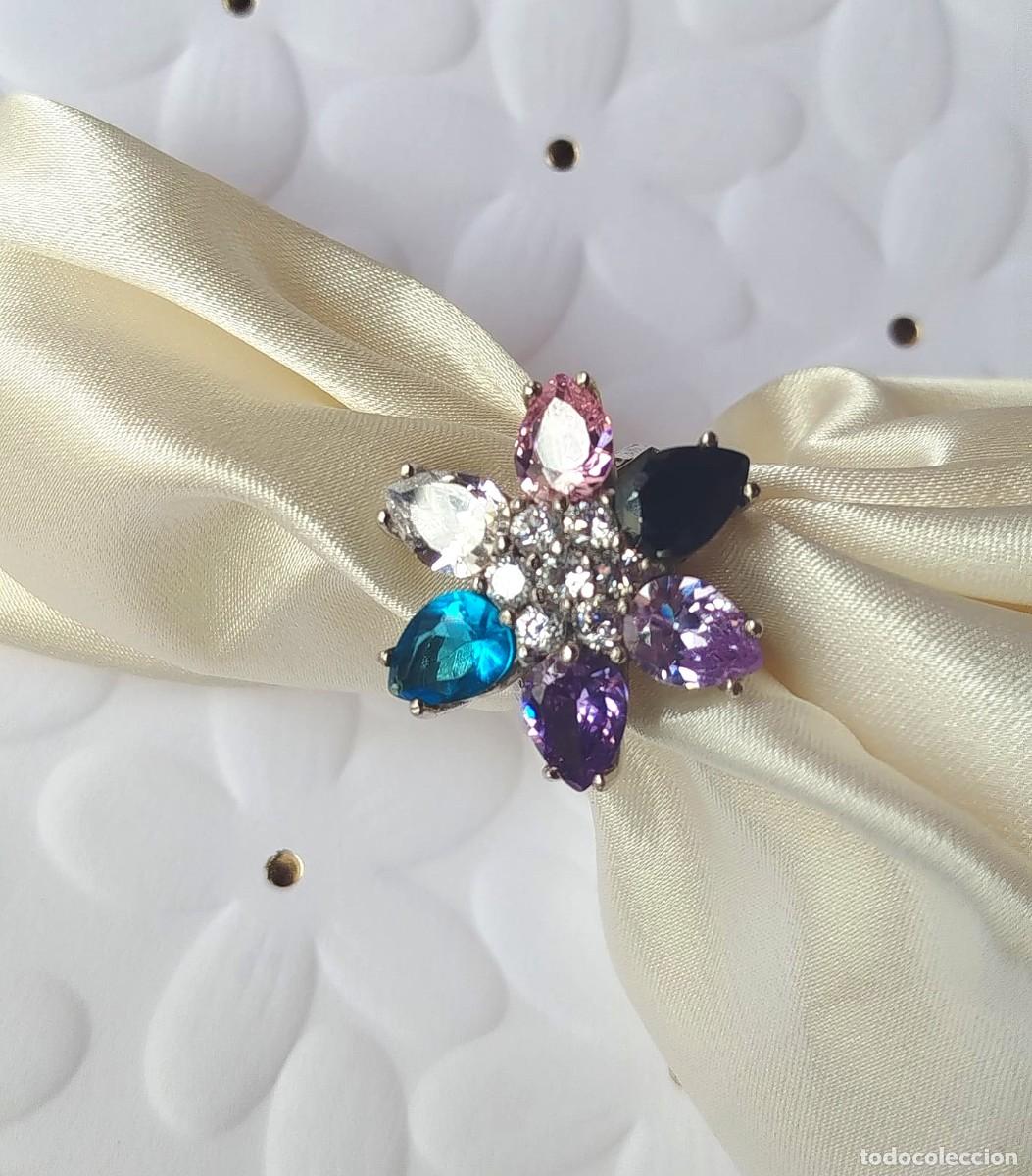 Joyeria: Anillo de plata flor circonitas - Foto 2