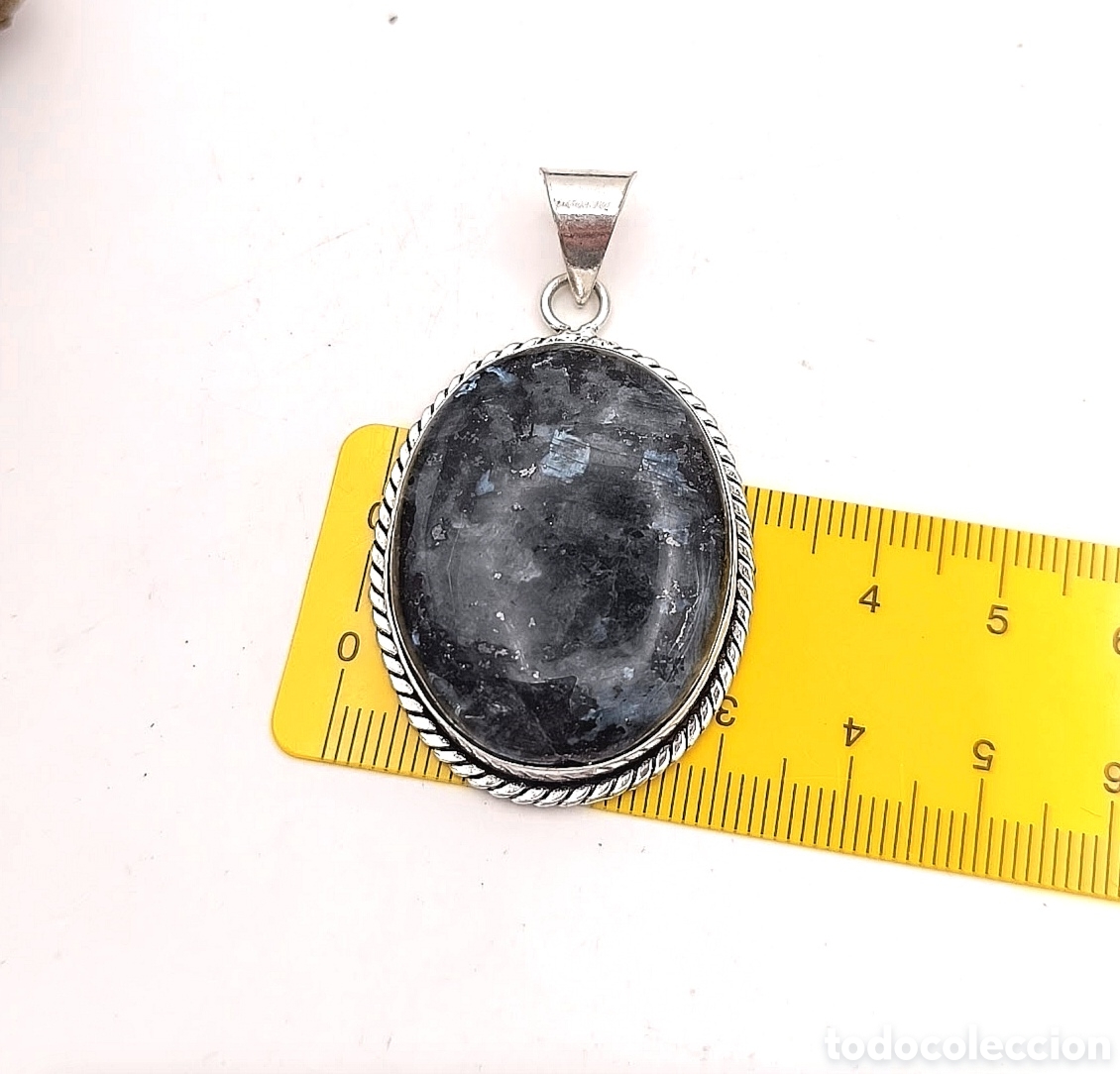 Joyeria: Collar de Larvikita en Ba&ntilde;o de Plata - Foto 3