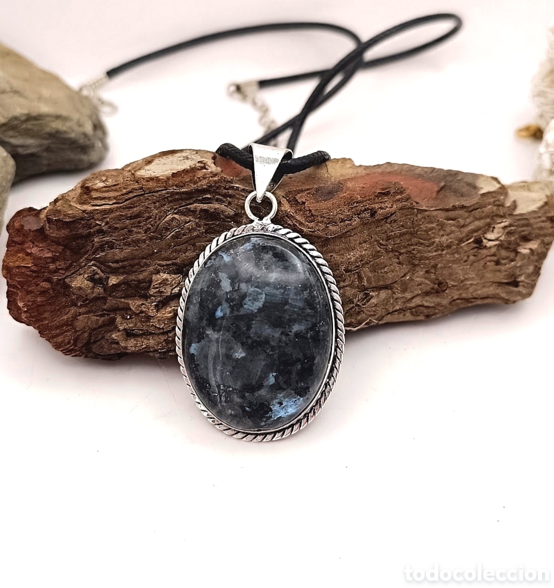 Joyeria: Collar de Larvikita en Ba&ntilde;o de Plata - Foto 1