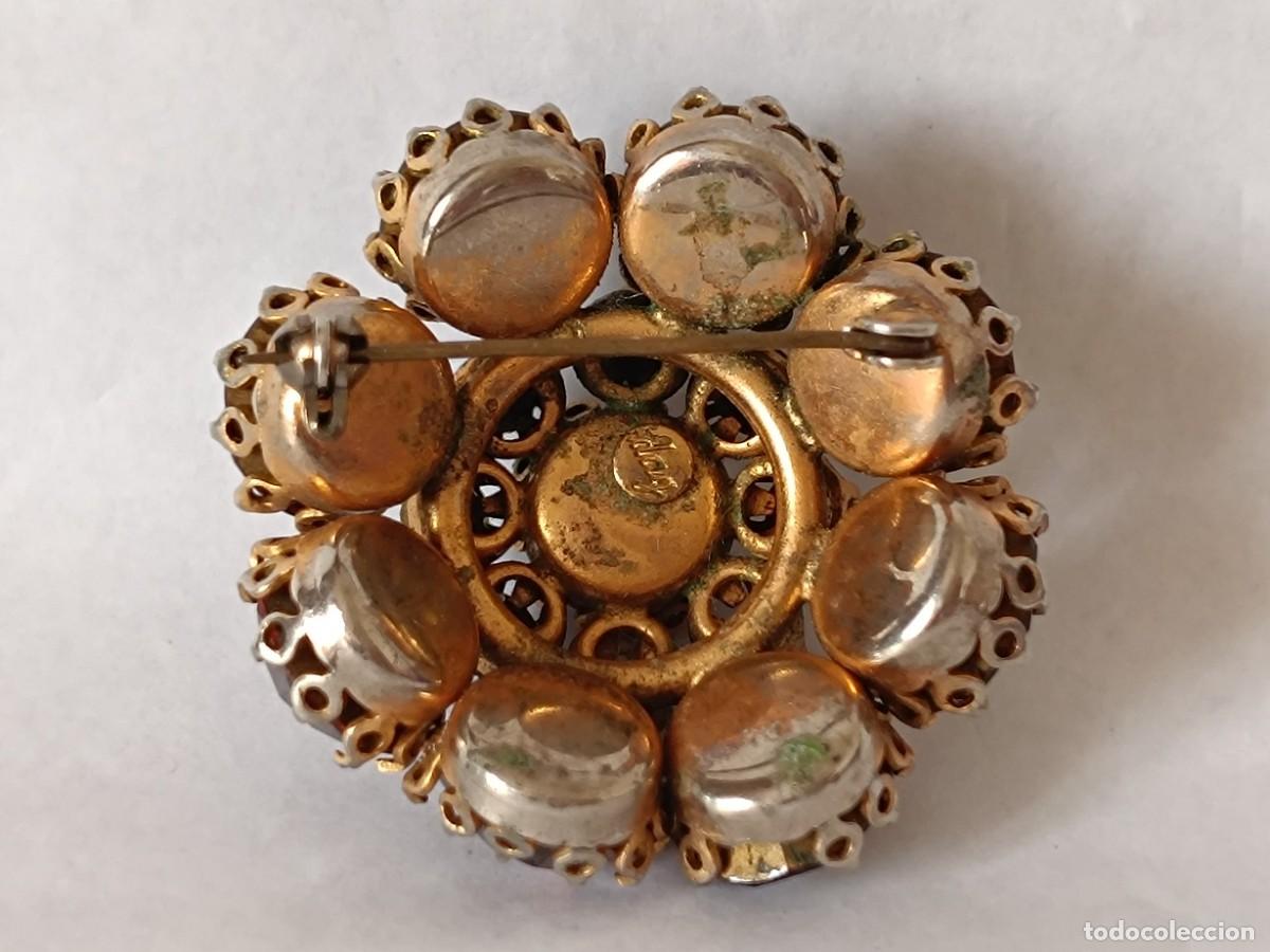 Joyeria: Broche antigua con cristales de color - Foto 5