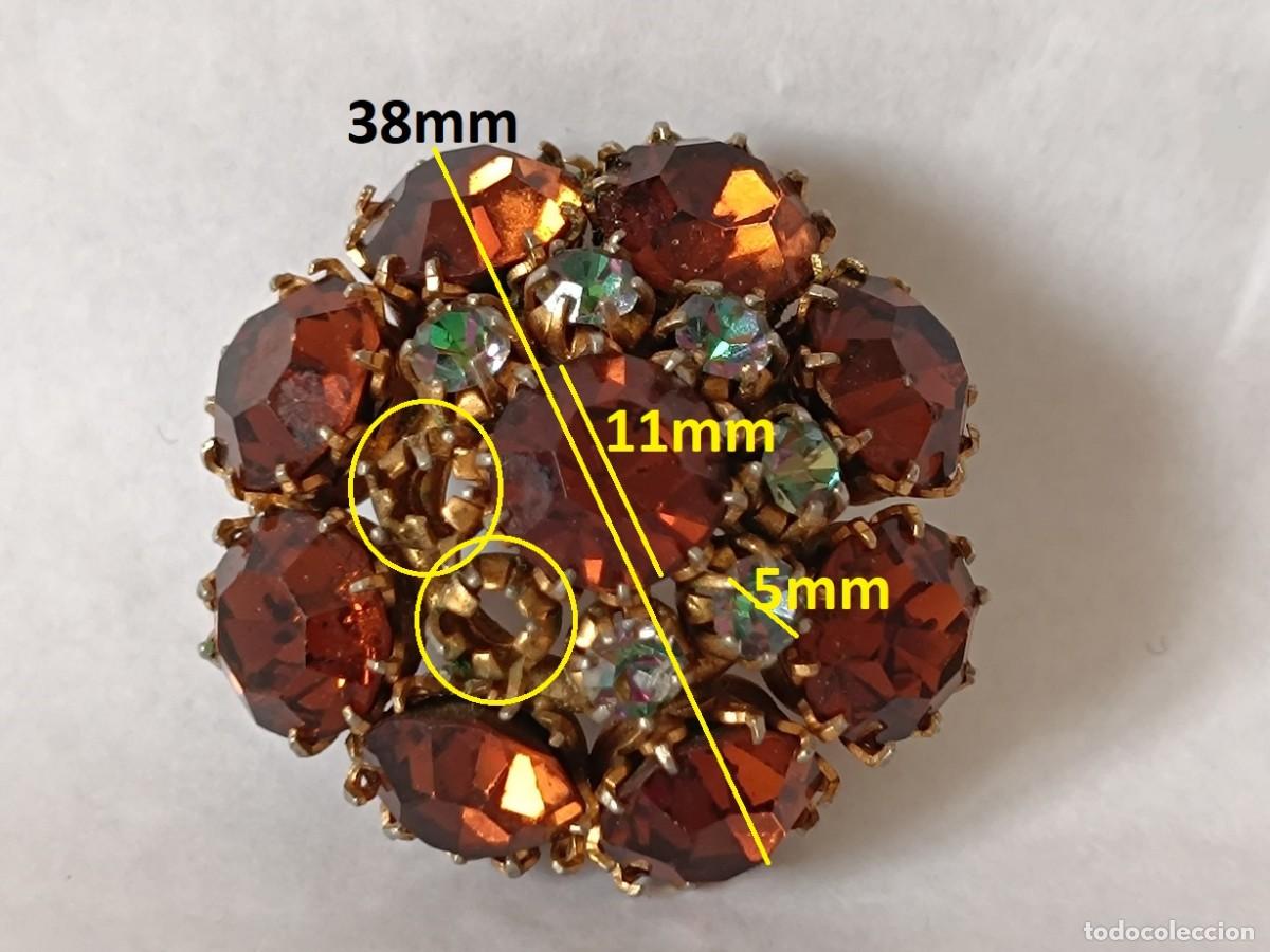 Joyeria: Broche antigua con cristales de color - Foto 7