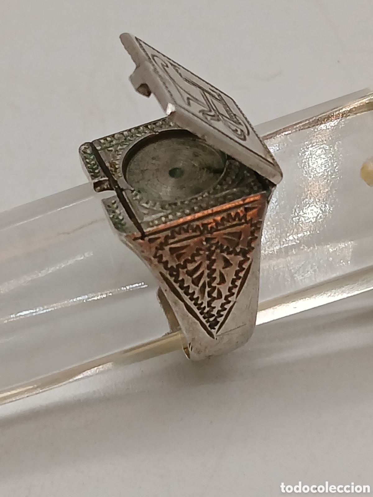 Joyeria: Antiguo anillo guardafoto plata de ley - Foto 4