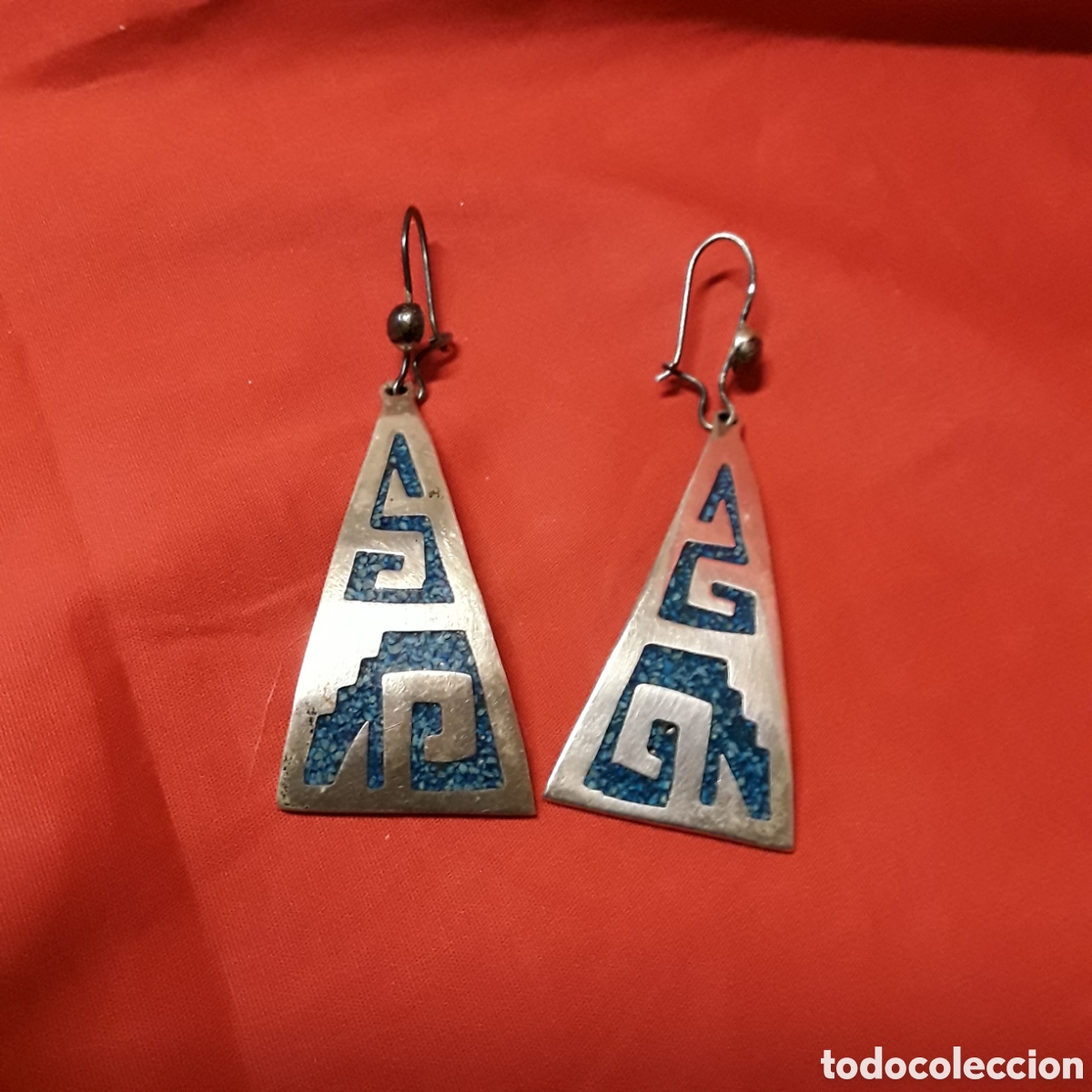 Joyeria: PENDIENTES DE PLATA 925 CON INCRUSTACIONES DE TURQUESA DE MEXICO - Foto 1