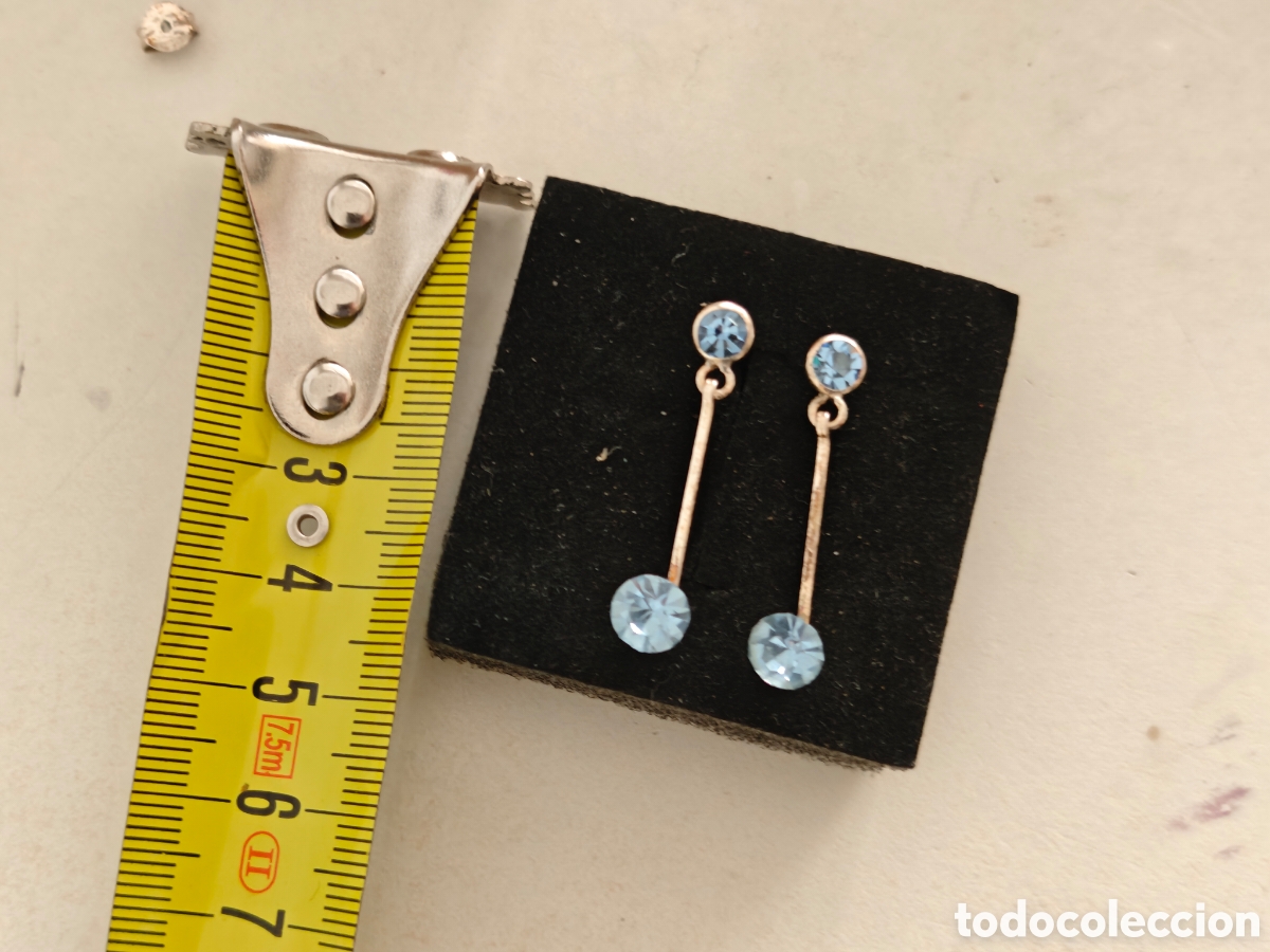 Joyeria: Pendientes de plata de ley y circonita azul - Foto 4