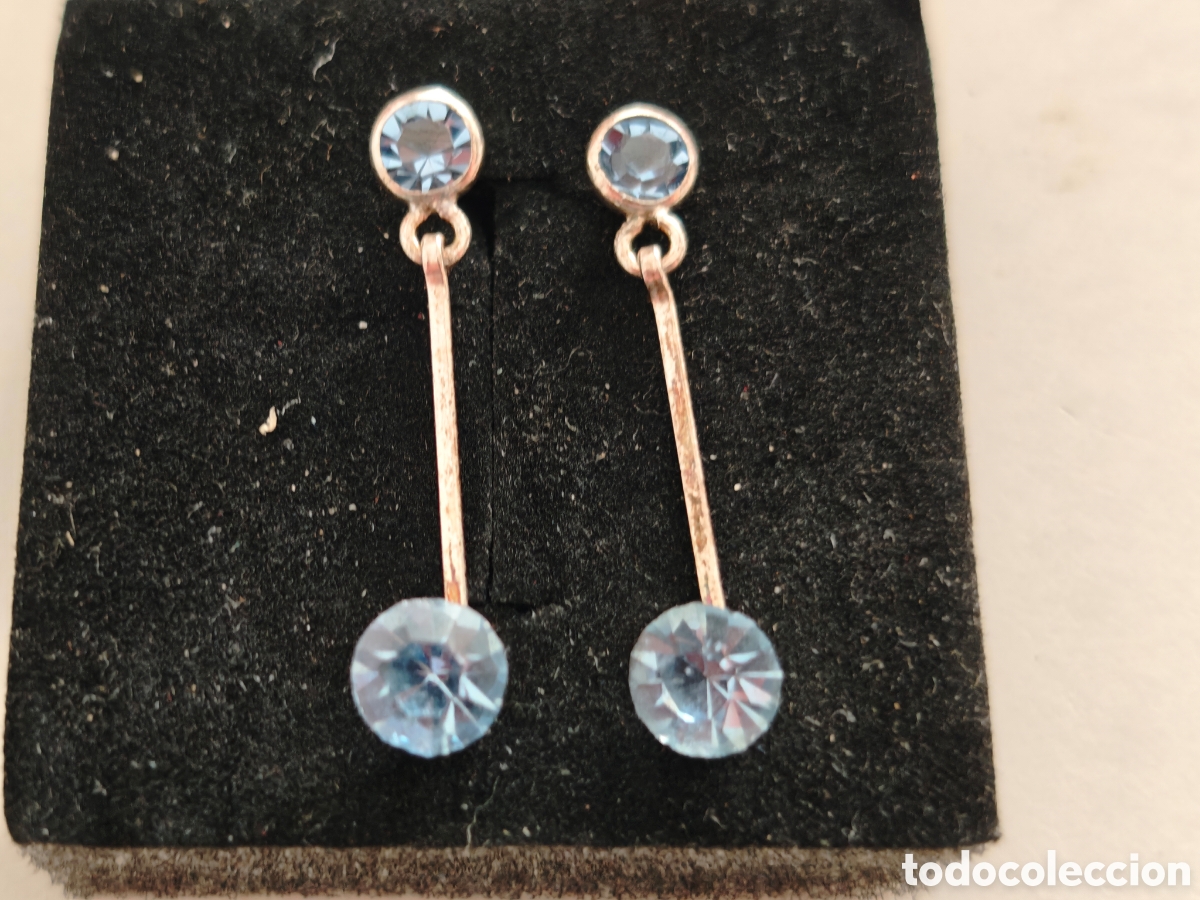 Joyeria: Pendientes de plata de ley y circonita azul - Foto 1
