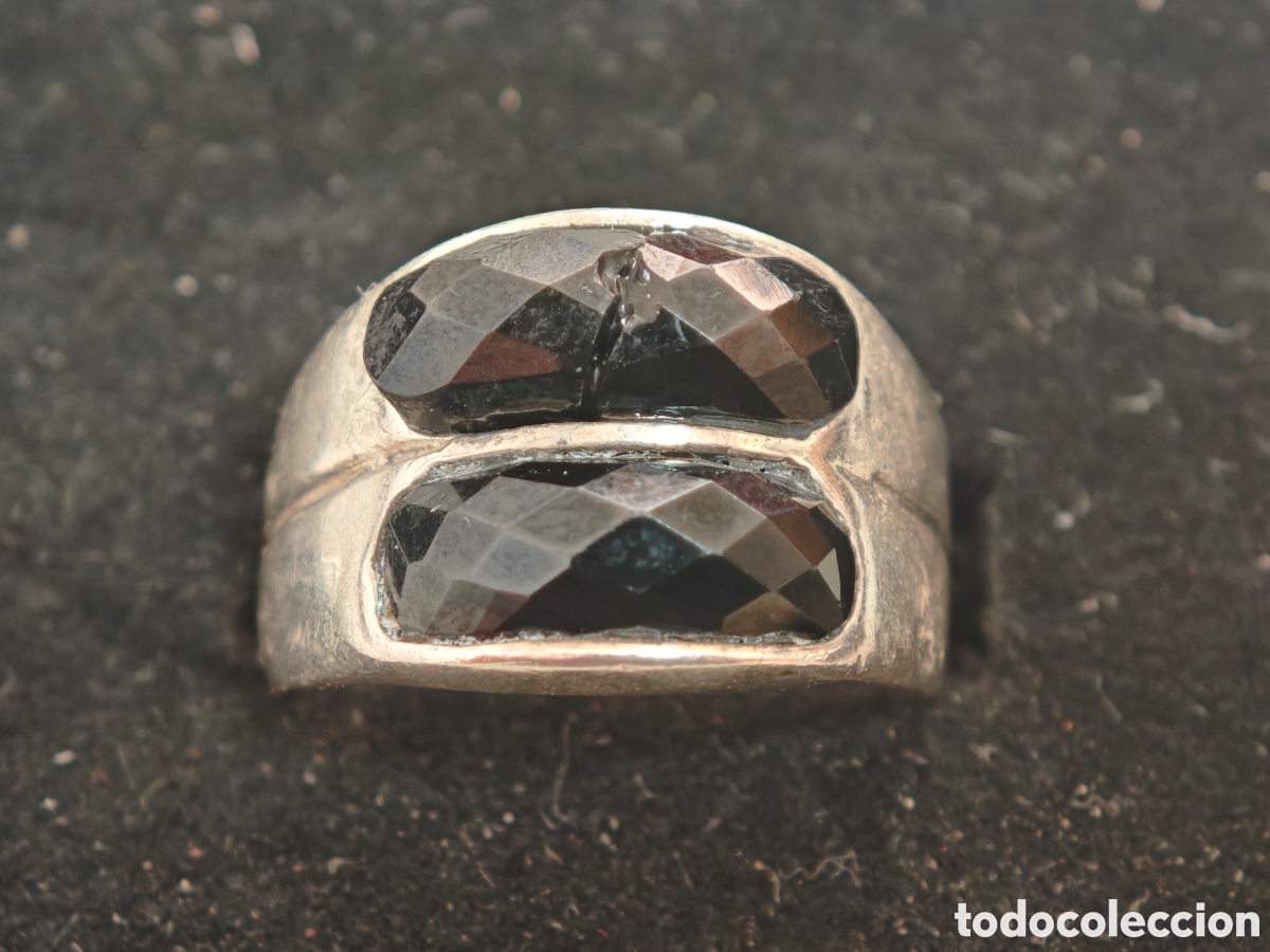 Joyeria: Anillo de plata de ley piedra negra - Foto 3