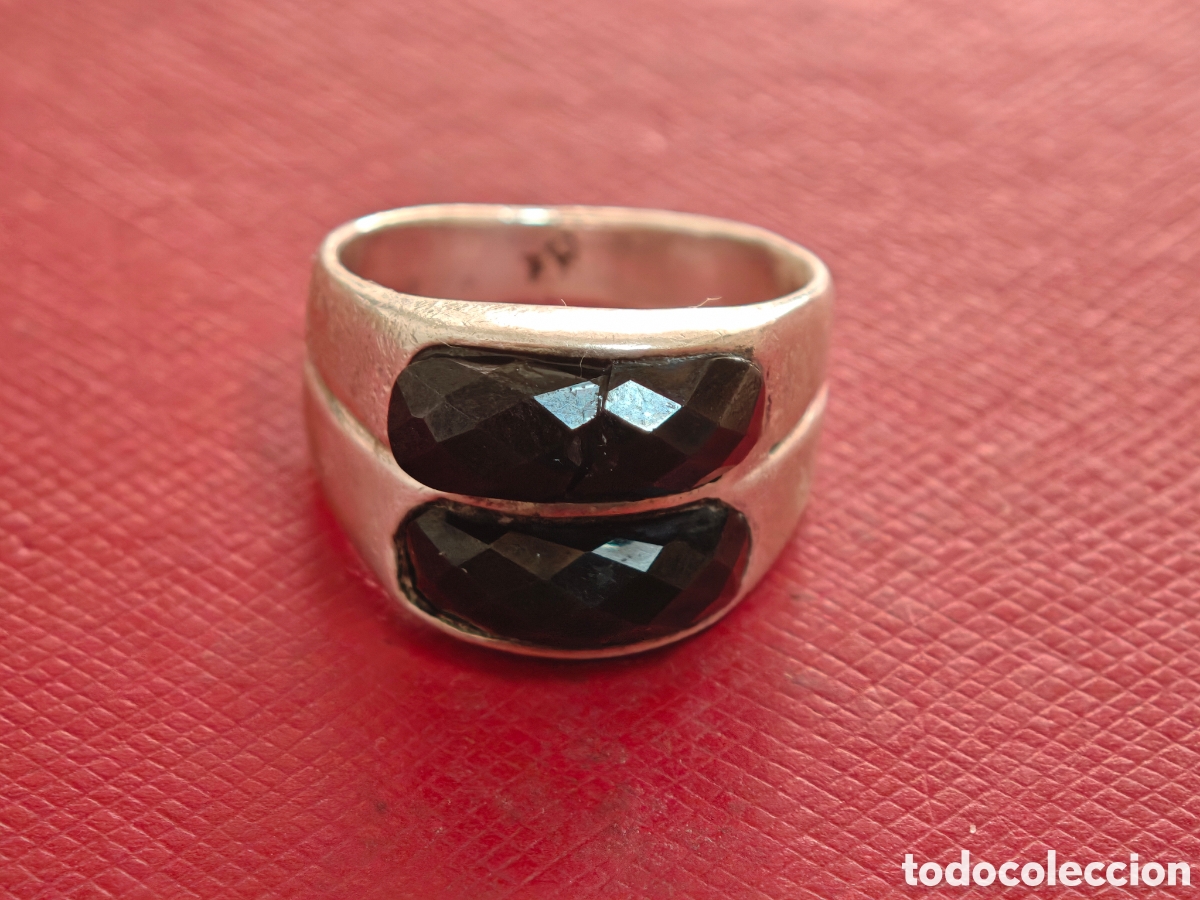 Joyeria: Anillo de plata de ley piedra negra - Foto 4