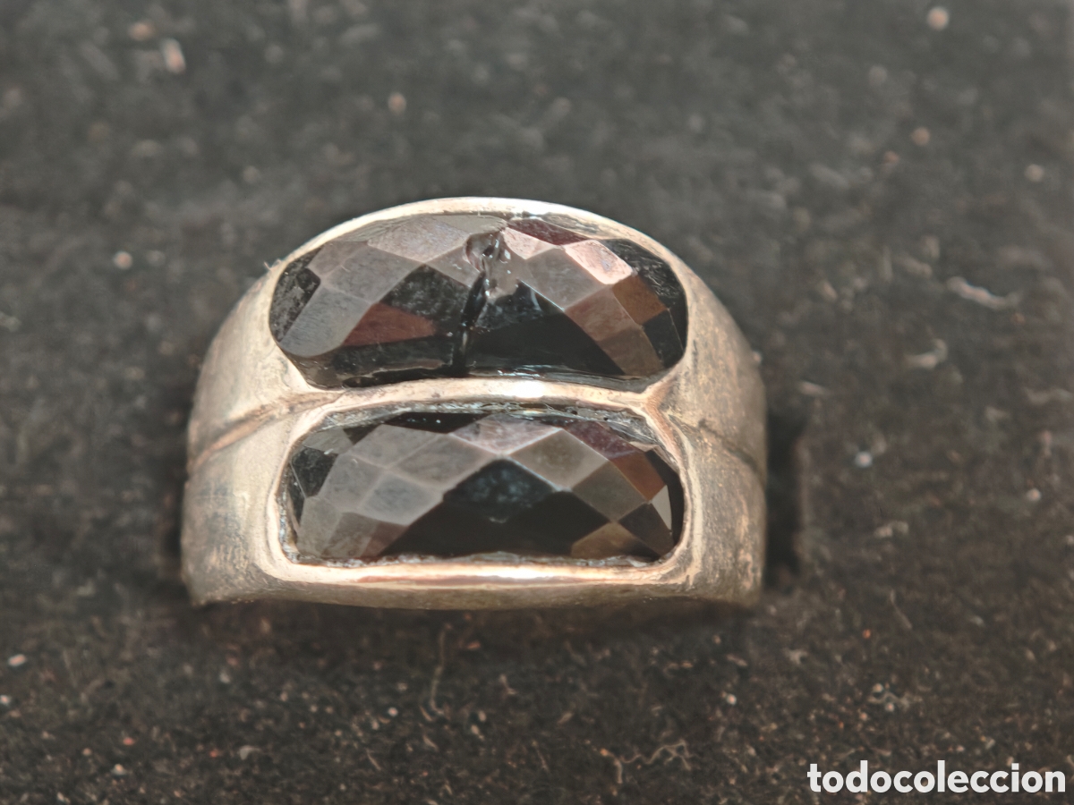 Joyeria: Anillo de plata de ley piedra negra - Foto 1
