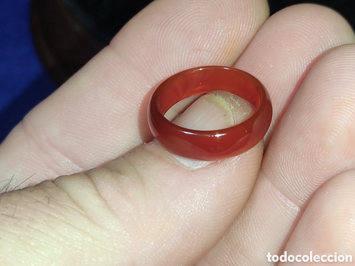 Joyeria: Anillo de jade marr&oacute;n.Vintage. - Foto 2
